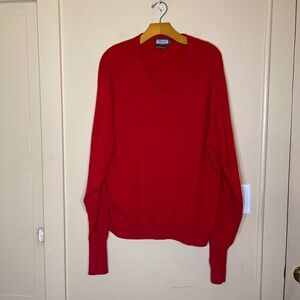 Cashmere Red V-Neck Women's Sweater